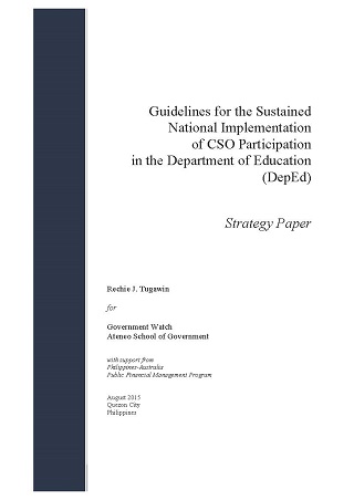 Guidelines for the Sustained National Implementation of CSO Participation in the Department of Education (DepEd)